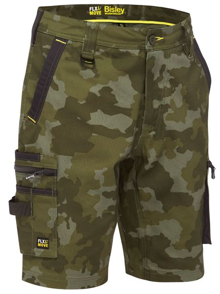 Bisley BSHC1337 Flex & Move Stretch Camo Cargo Shorts